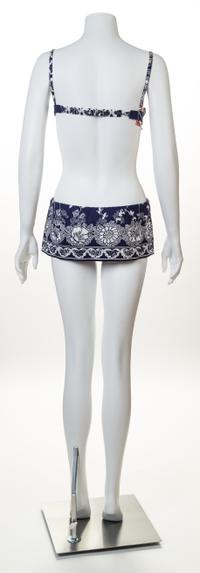 A Pucci Blue and White Cotton Swimsuit Ensemble, Jacket size 8; Bathing suit size 10.