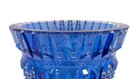 A Large Baccarat New Antique II Cut Cobalt Glass Vase