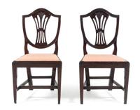 A Pair of George III Mahogany Side Chairs Height 37 1/2 inches. — 18TH CENTURY