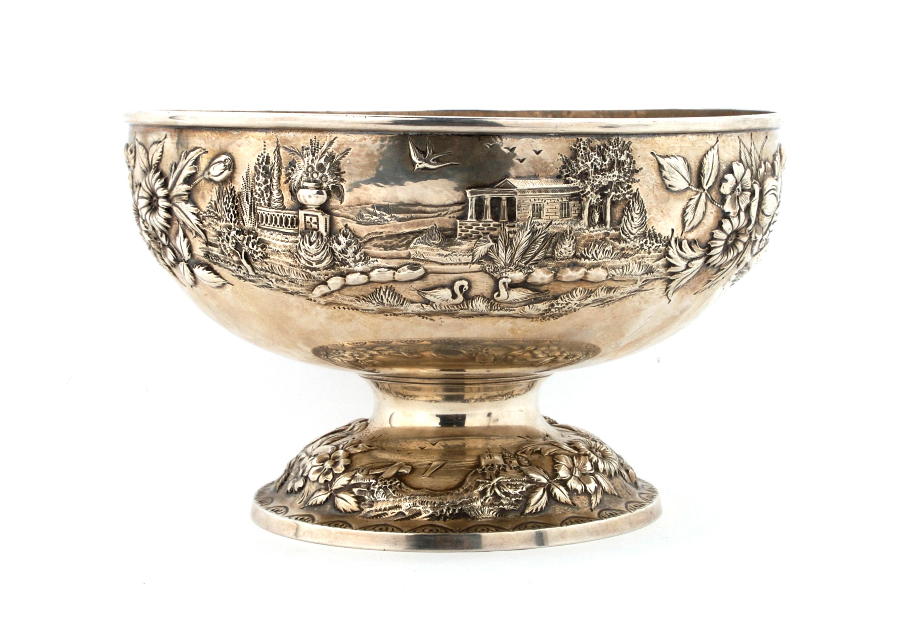 An American Sterling Silver Bowl, S. Kirk and Son, Diameter 9 1/8 inches.