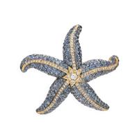 BICOLOR GOLD, SAPPHIRE AND DIAMOND STARFISH BROOCH