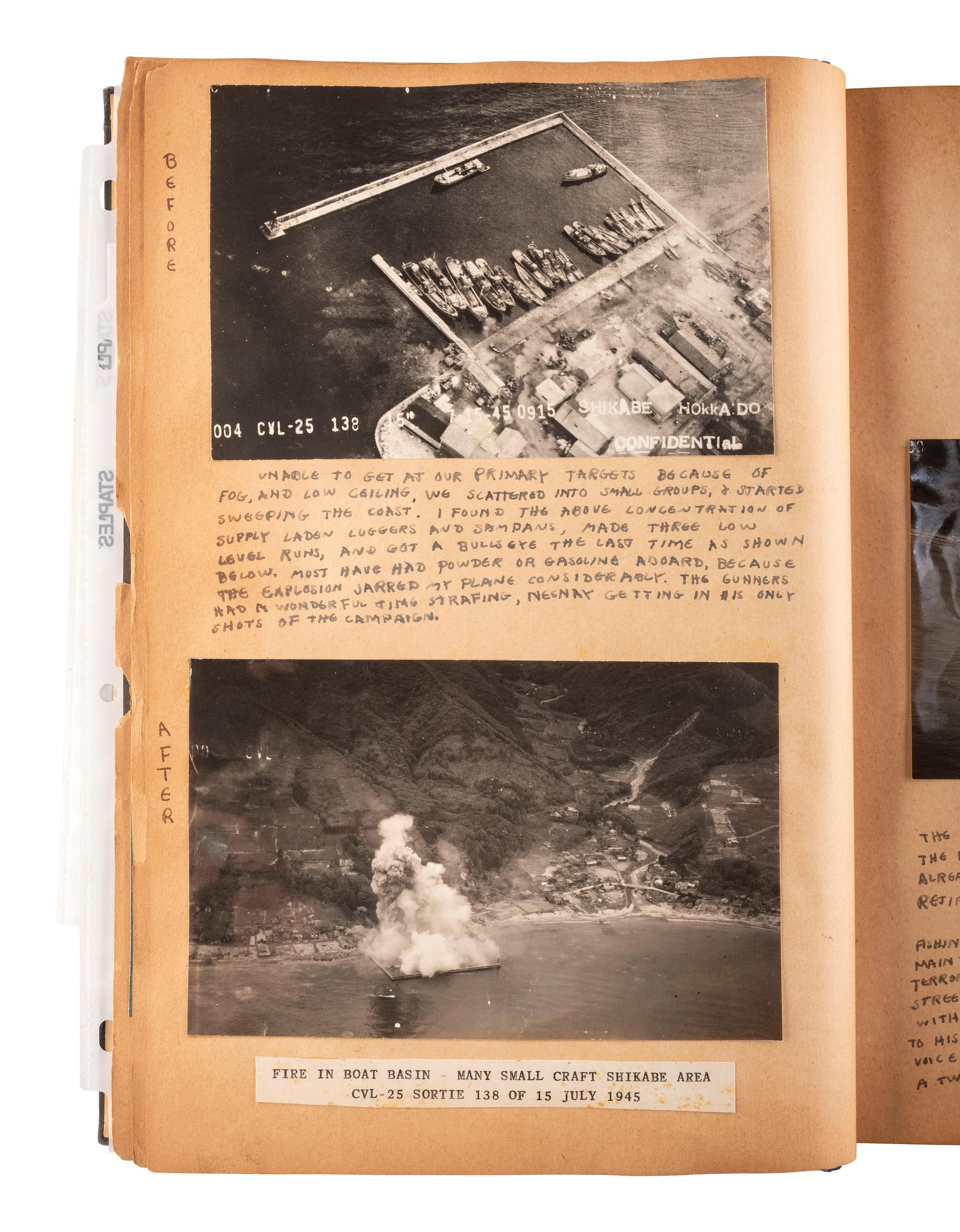 [WORLD WAR II]. Detailed scrapbook of Lieutenant Commander Charles Mason Melhorn, Torpedo Squadron 50.