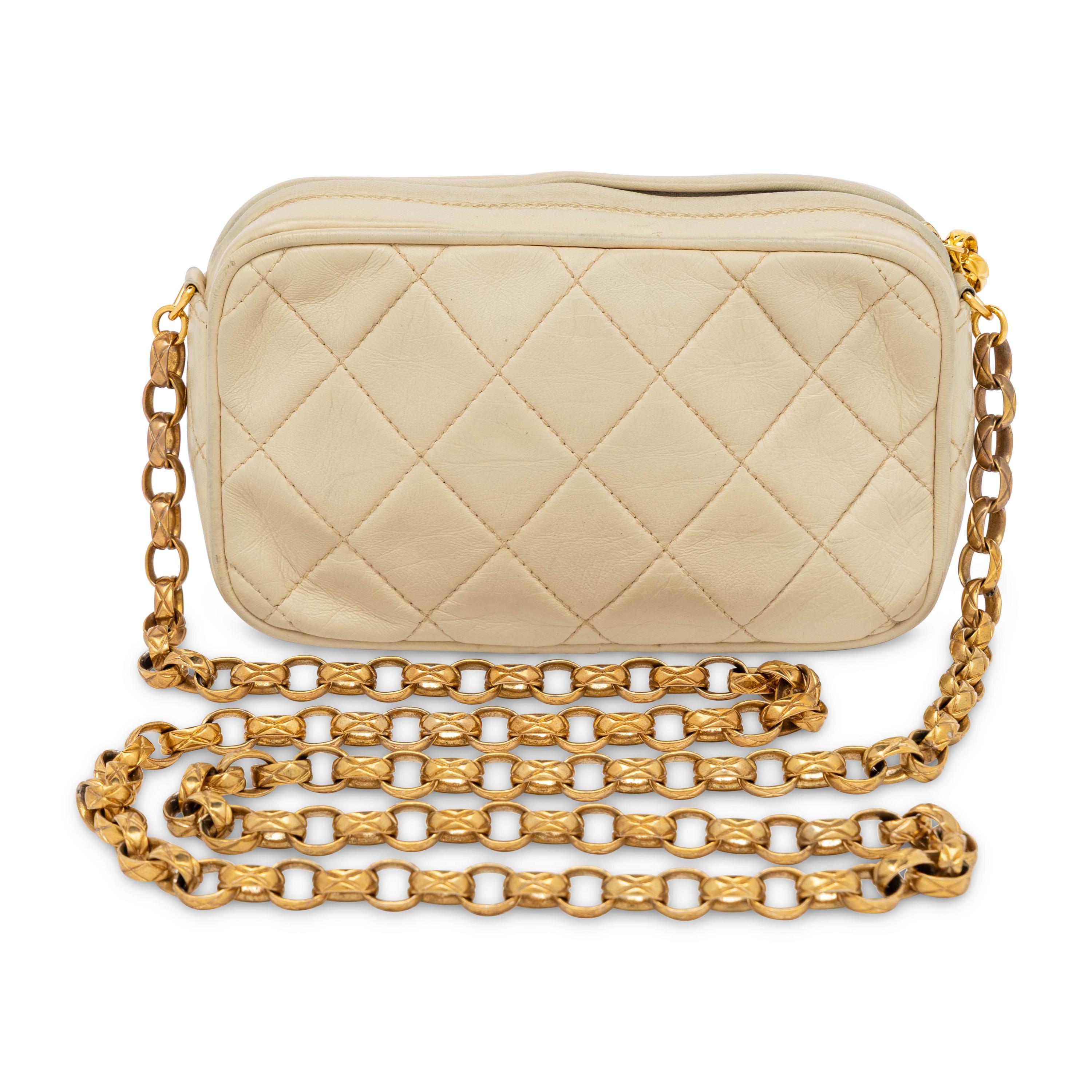 Chanel, Camera Bag in Beige Leather