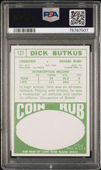 A Group of 1960s Dick Butkus and Gale Sayers PSA Graded Football Cards,