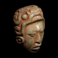 A Maya Jadeite Face Pendant