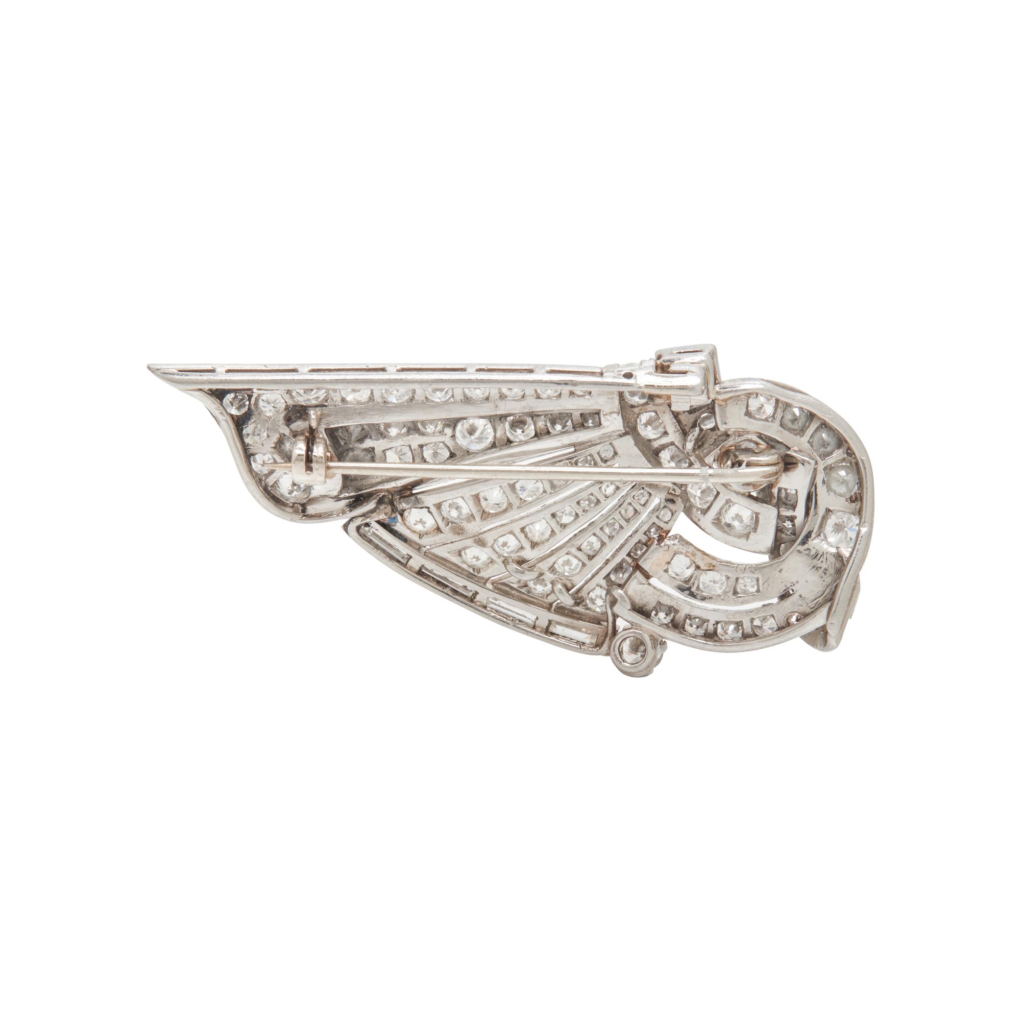 PLATINUM AND DIAMOND BROOCH