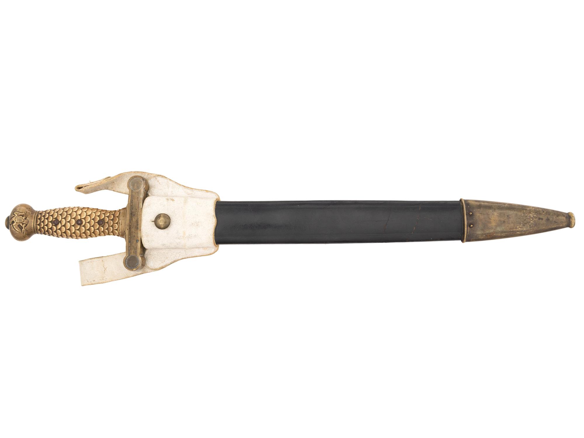 [MILITARIA]. US Model 1832 artillery sword with scabbard. Manufactured by N.P. Ames, Springfield, MA.