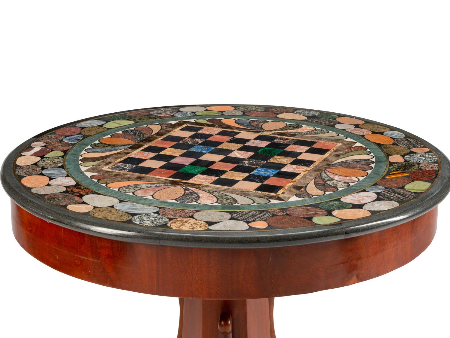 An Empire Style Parcel-Gilt Mahogany and Specimen Marble Center Table