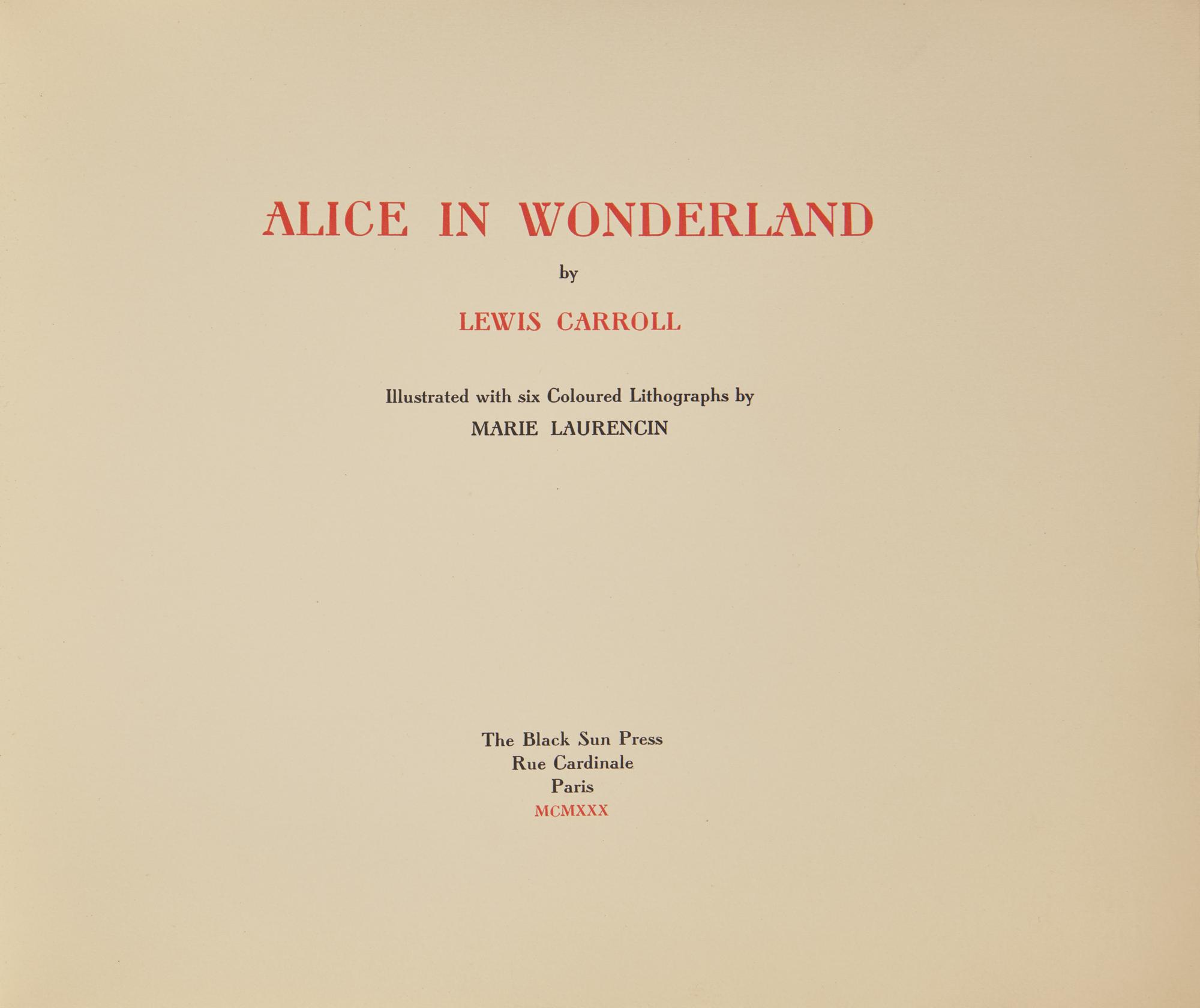 [Black Sun Press] Carroll, Lewis. Alice in Wonderland