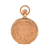 WALTHAM, 14K YELLOW GOLD HUNTER CASE POCKET WATCH