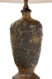 A Japanese Bronze Vase Mounted as a Lamp