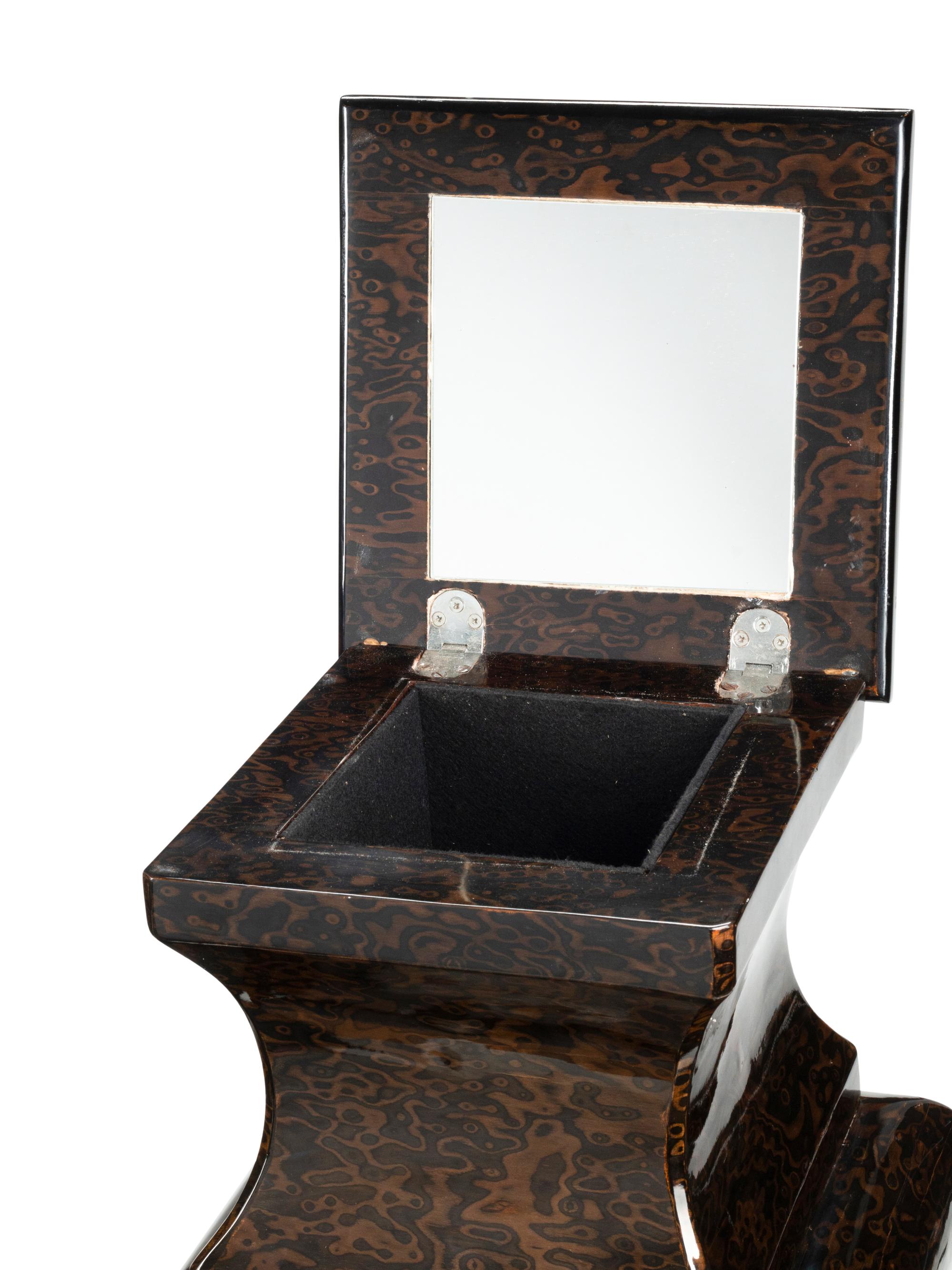 A Pair of Regency Style Mechanical Lift-Top Tall Chests