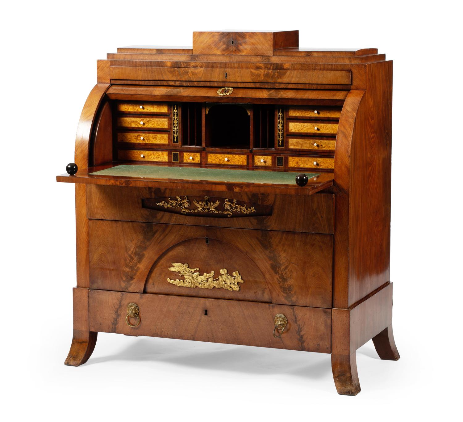 An Empire Style Mahogany Bureau à Cylindre