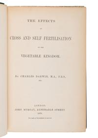 DARWIN, Charles (1809-1882). The Effects of Cross and Self Fertilisation in the Vegetable Kingdom . London: John Murray, 1876.