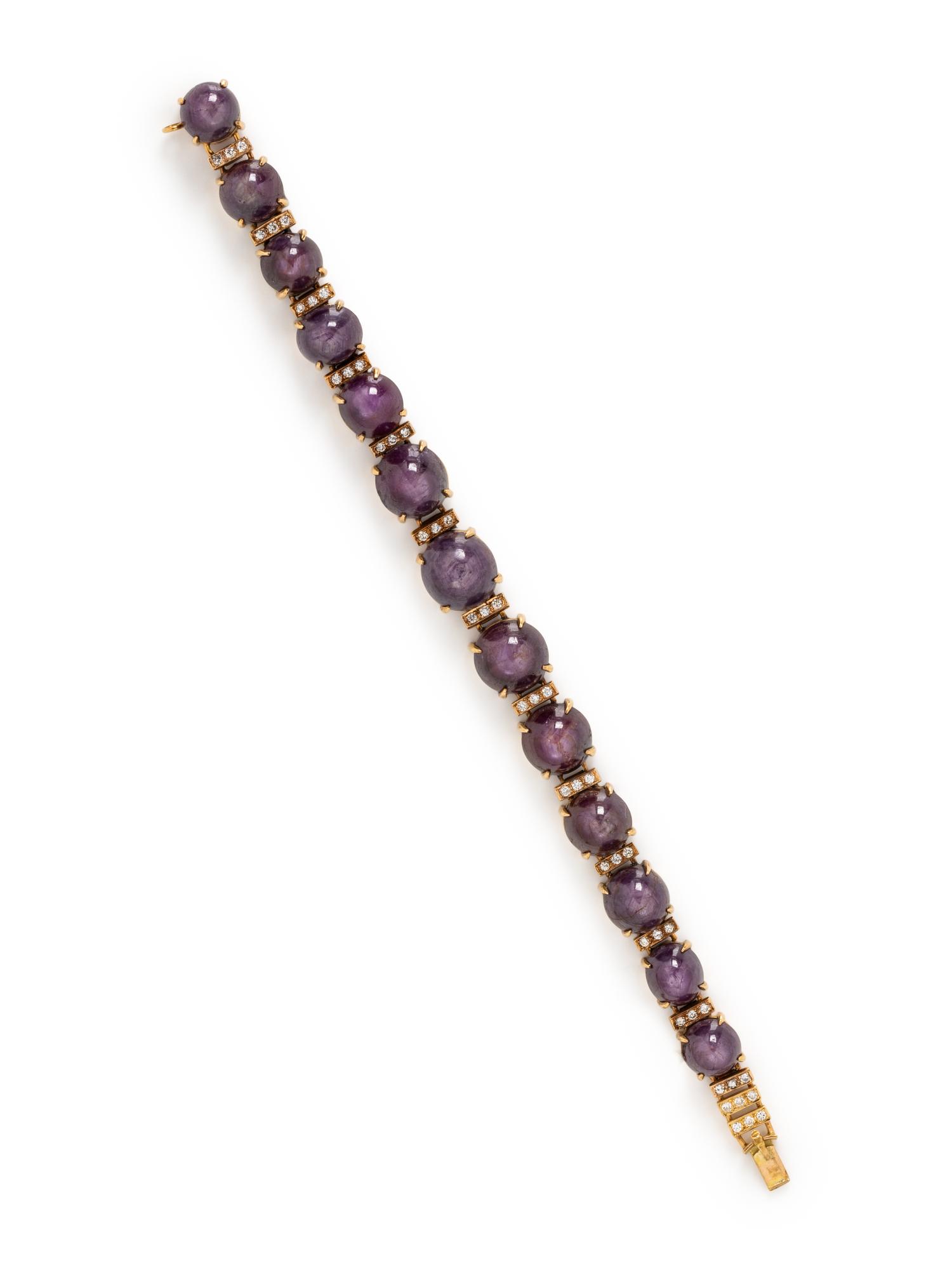 STAR RUBY AND DIAMOND BRACELET