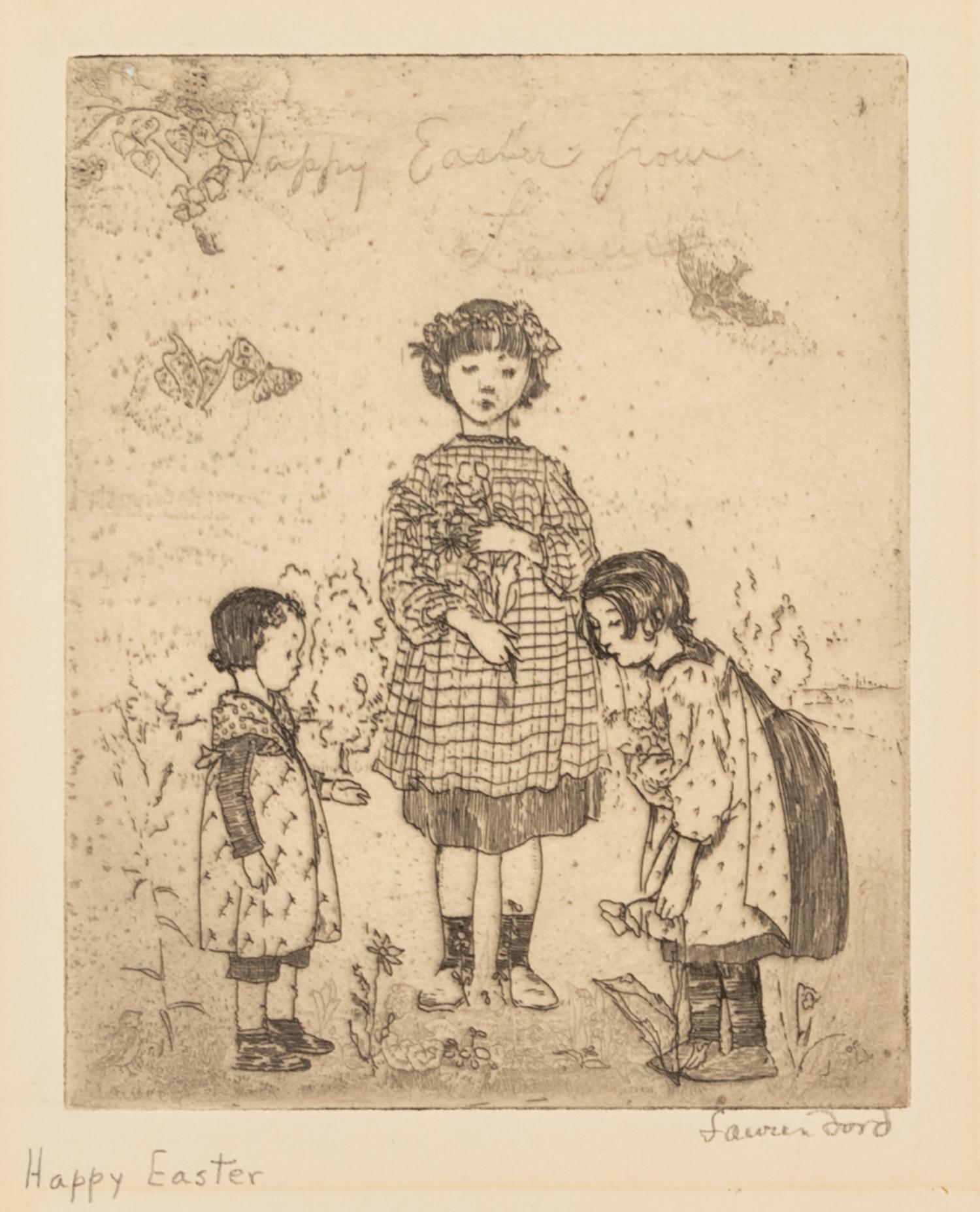Lauren Ford, (American, 1891-1973), A group of three works: Happy Easter, Nativity, and Plum Pudding
