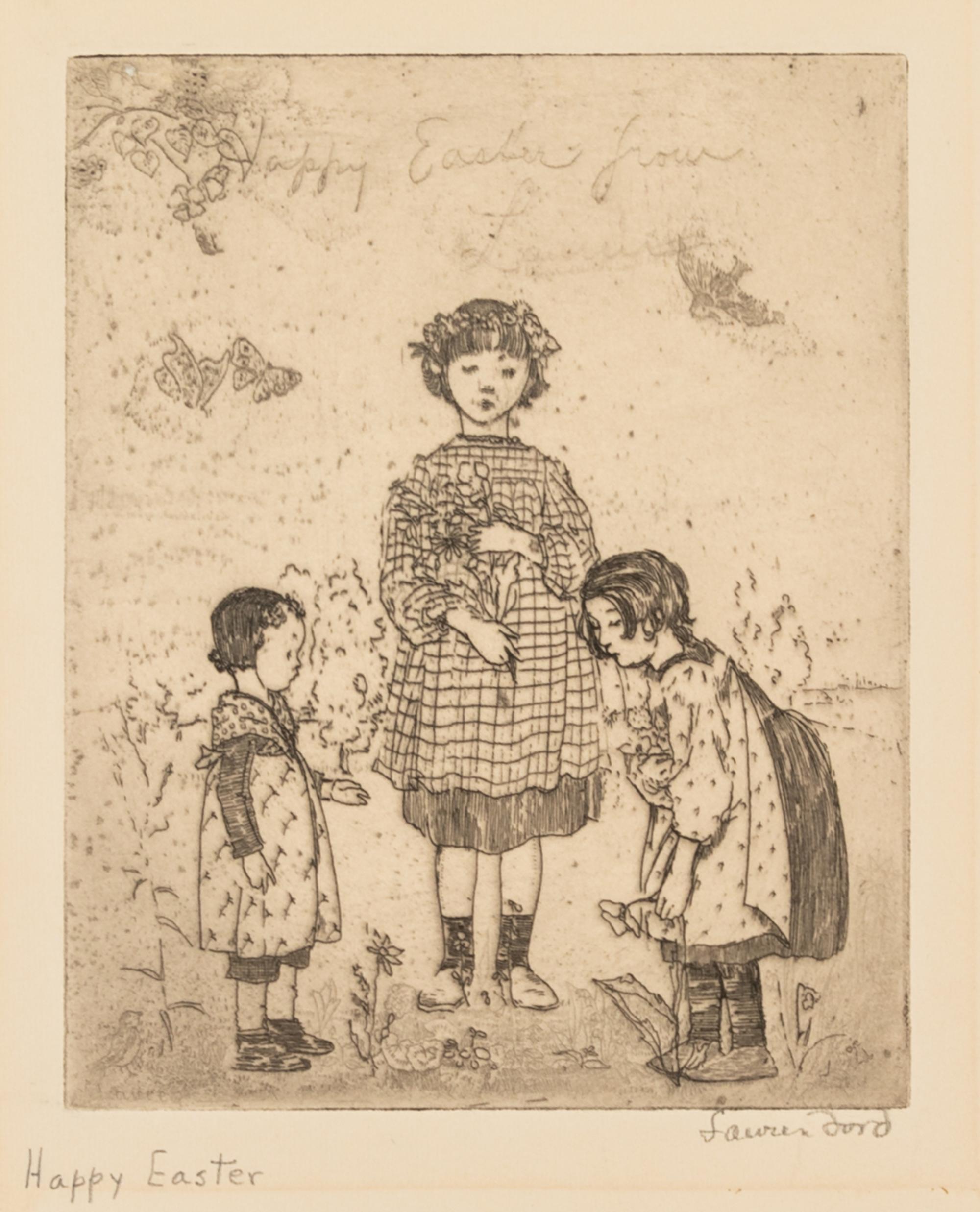 Lauren Ford, (American, 1891-1973), A group of three works: Happy Easter, Nativity, and Plum Pudding