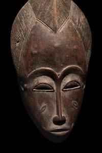 Two Baule Wood Masks (Mblo)