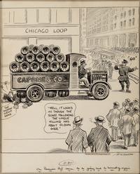 [CHICAGO]. McCUTCHEON, John (1870-1949). One Business that seems to be getting back to normalcy again. "Capone & Co." pen and ink cartoon.