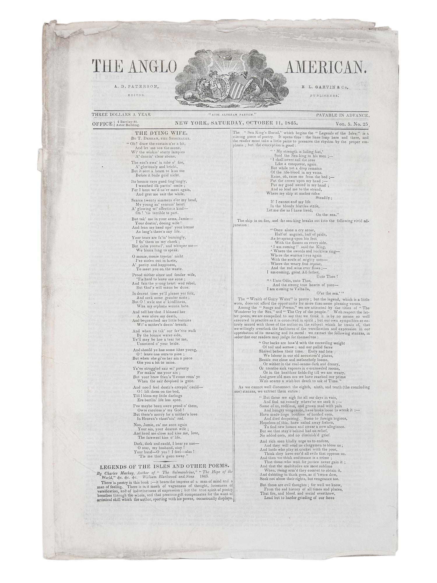 [PERIODICALS]. A group of 13 nineteenth-century newspapers and publications, including The Emancipator and the Catholic newspaper of the Yankton Sioux.