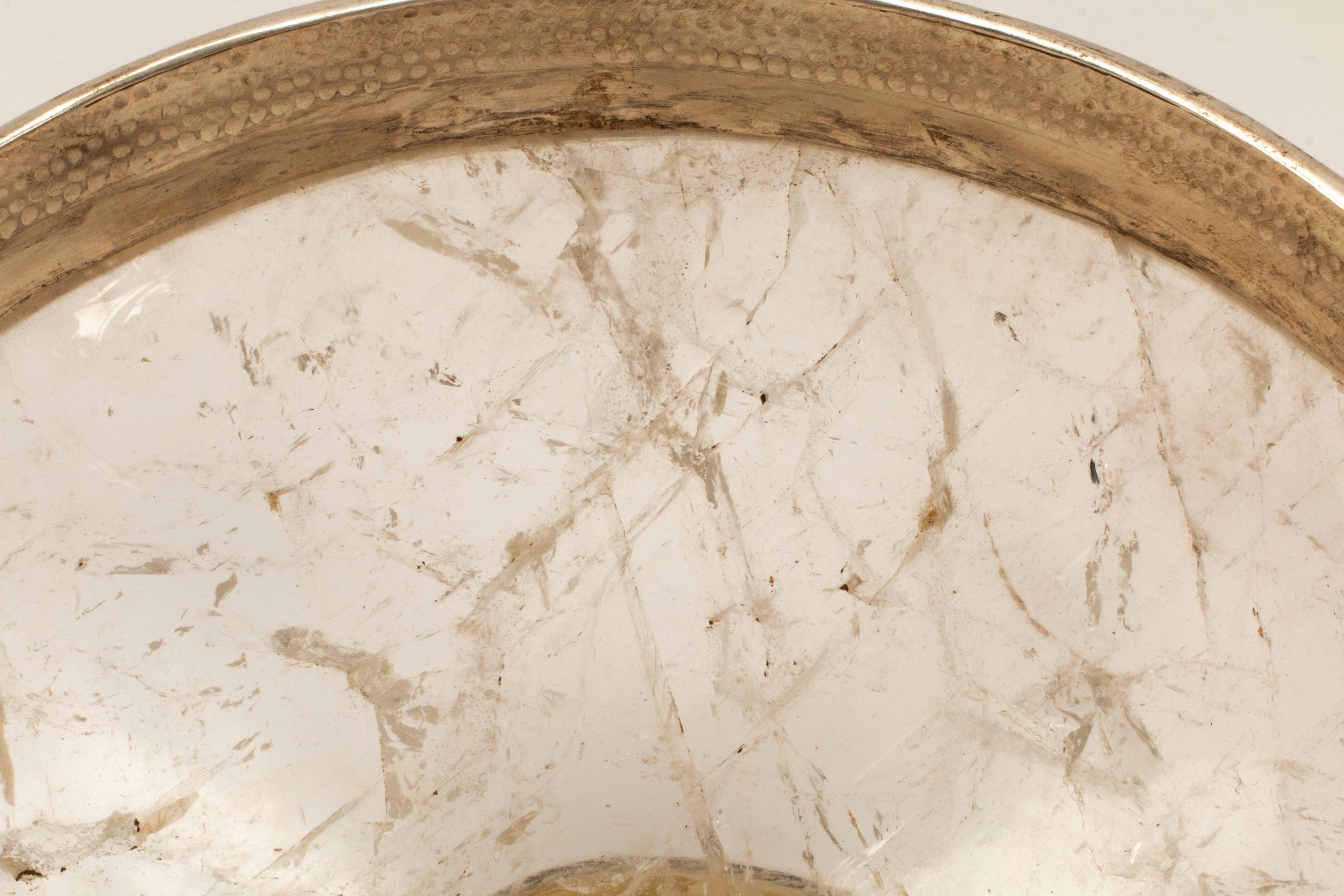 A Silver Mounted Rock Crystal Bowl