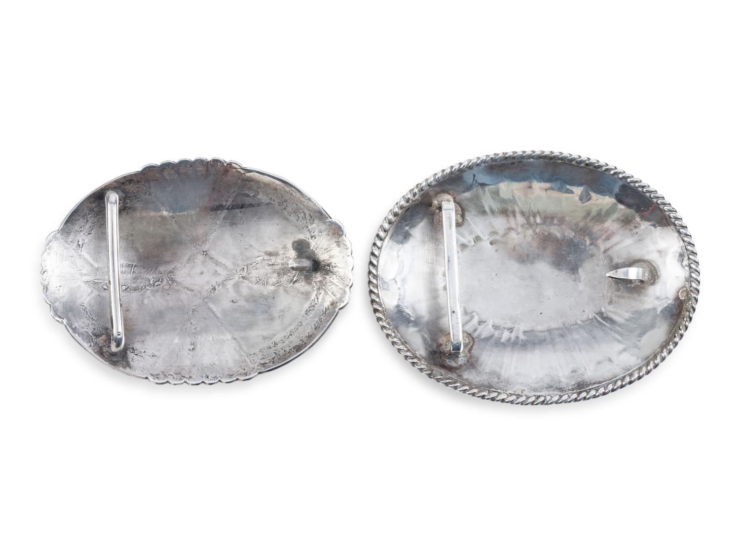 Navajo Silver and Turquoise Belt Buckles