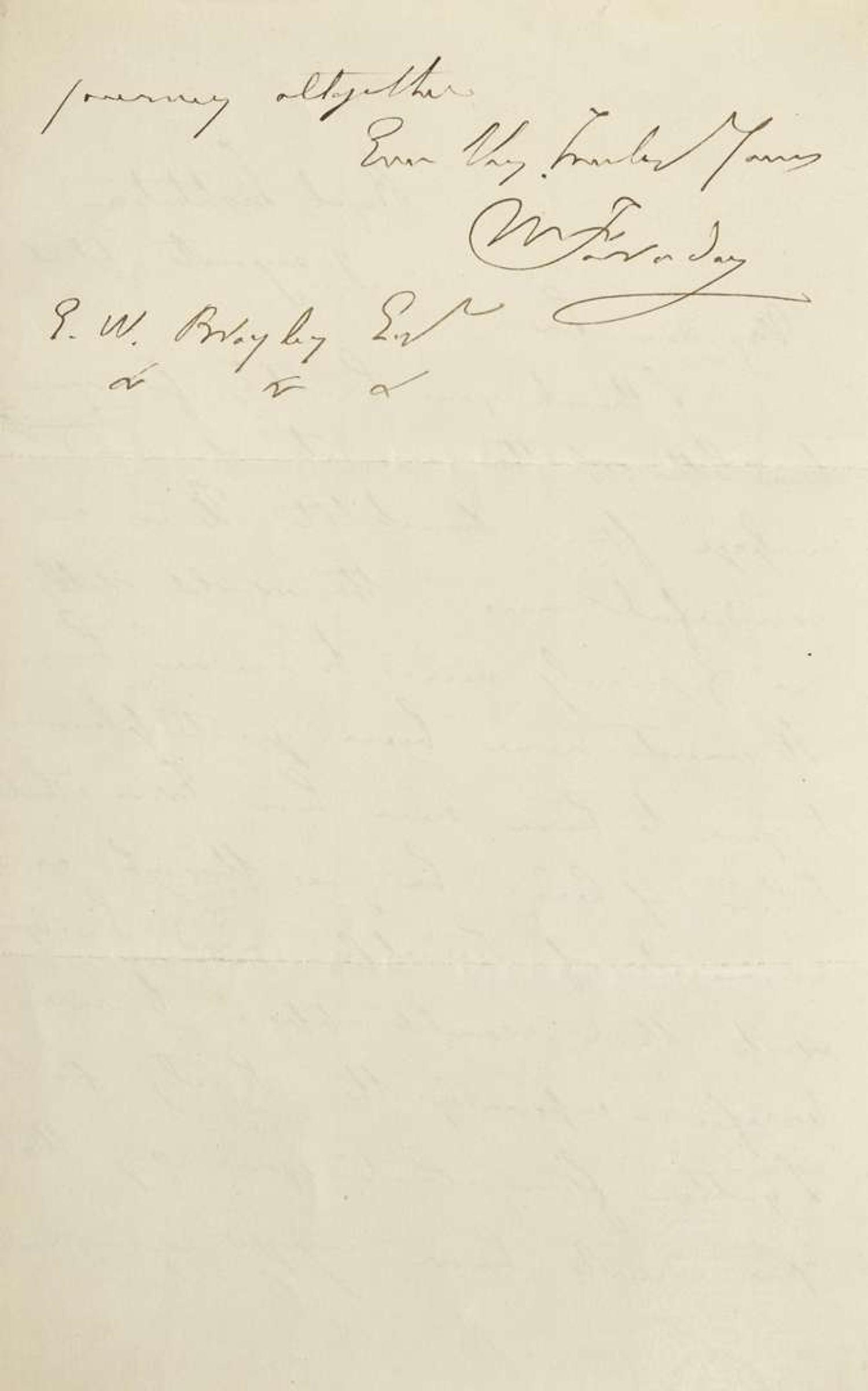 [Science, Medicine & Mathematics] Faraday, Michael: Autograph Letter, signed