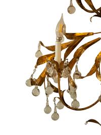 A Pair of Italian Gilt Tole Seven-Light Sconces