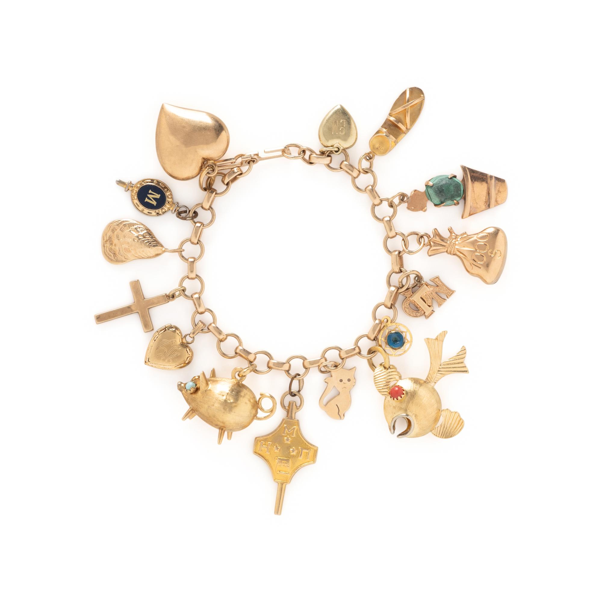 YELLOW GOLD CHARM BRACELET
