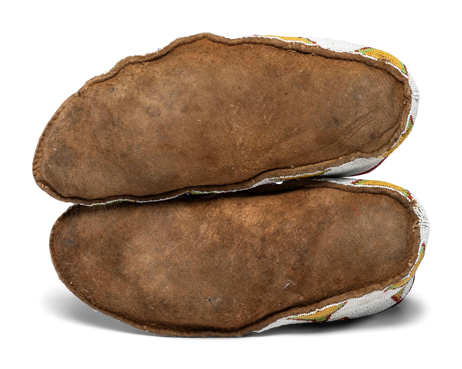 Blackfeet Soft Soled Beaded Hide Moccasins