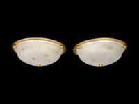 A Pair of Frosted Glass Plafonniers
