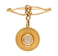 An 18 Karat Yellow Gold Lapel Watch, Cartier, 16.40 dwts.