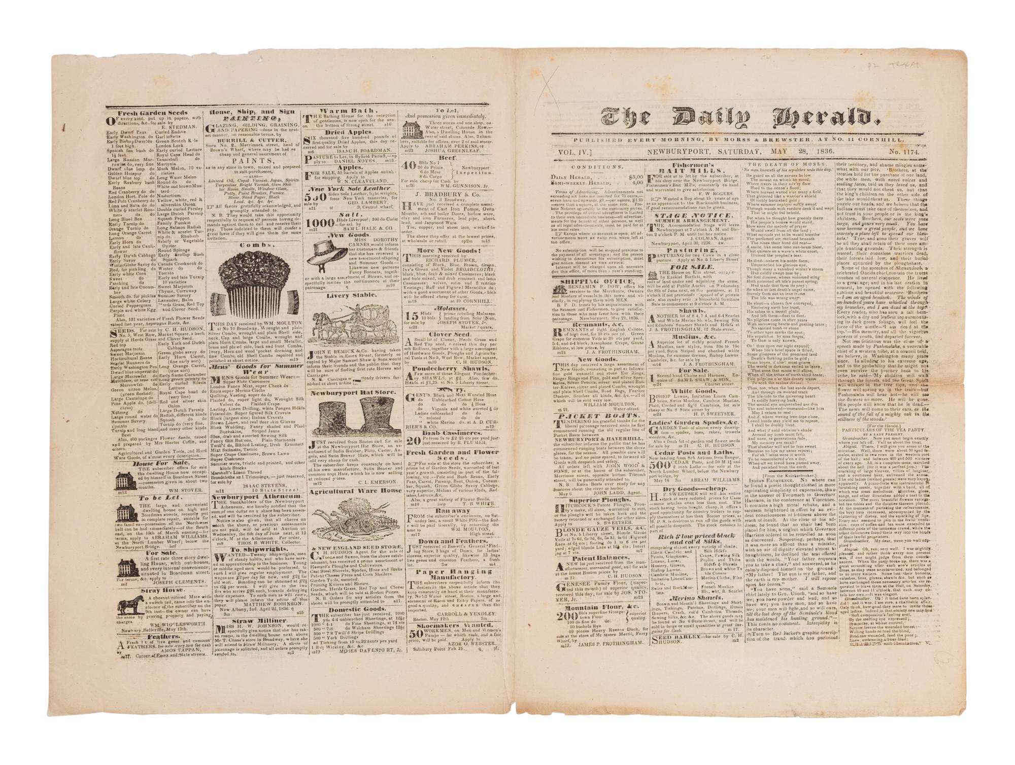[NEWSPAPERS - TEXAS NEWS]. Collection of about 175 issues of various American newspapers featuring articles on Texas, printed between 1803 and 1860.