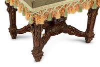 A Pair of Louis XIV Style Carved and Parcel Gilt Tabourets