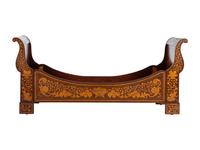 A Dutch Mahogany and Marquetry Sleigh Bed
