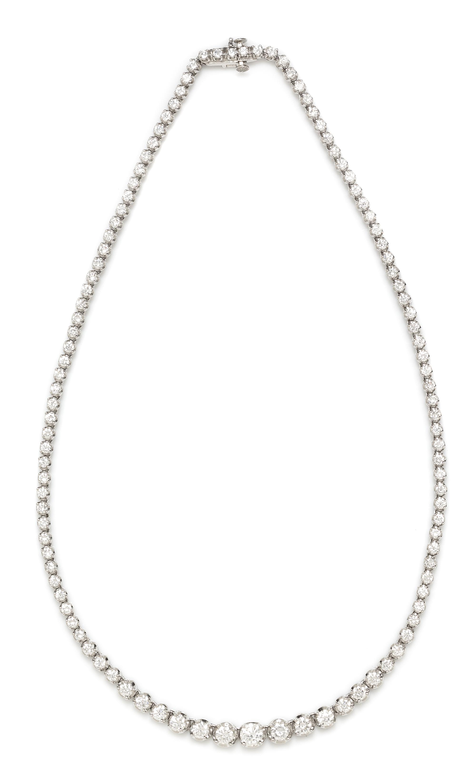 A Platinum and Diamond Riviere Necklace, 22.40 dwts.