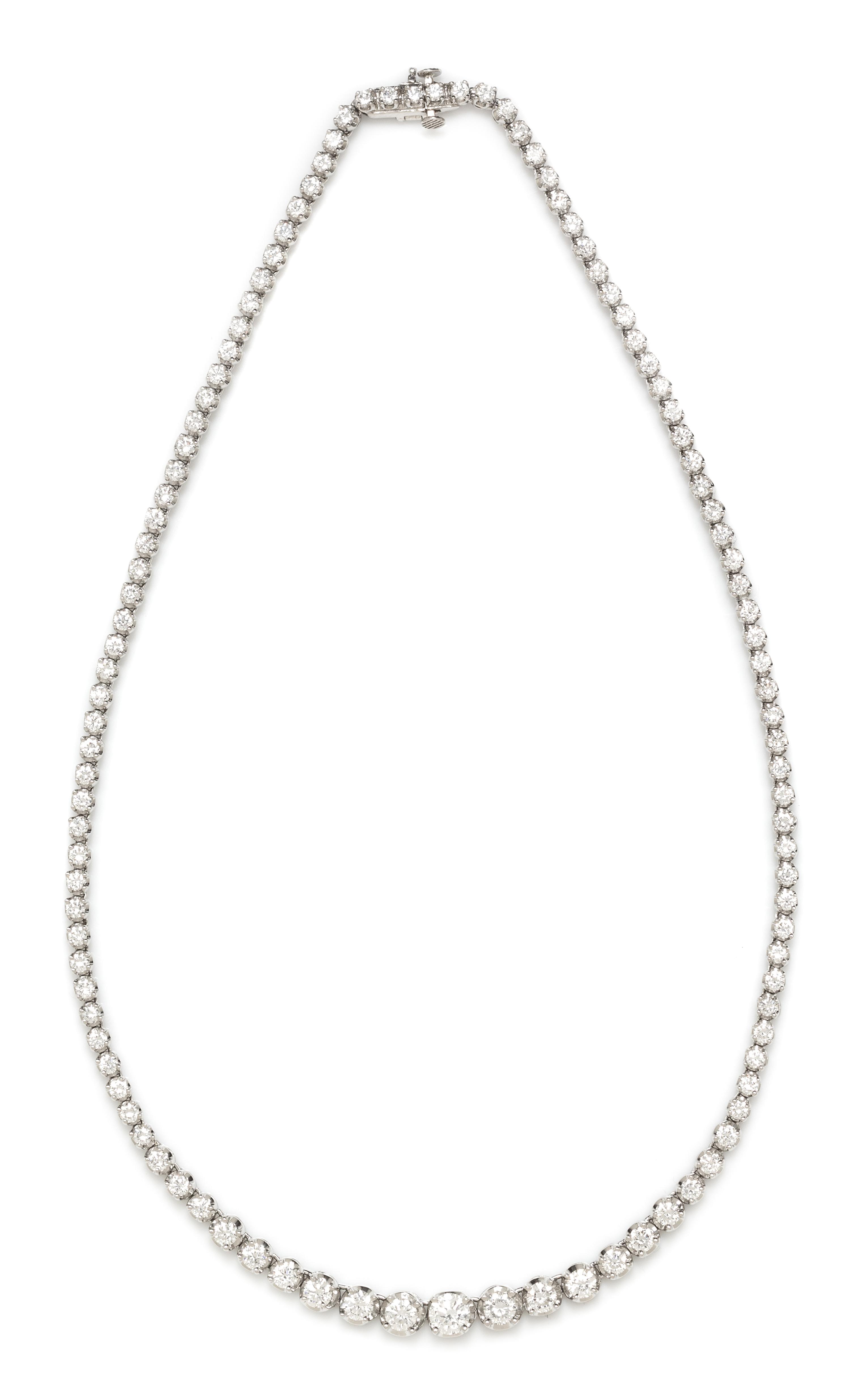 A Platinum and Diamond Riviere Necklace, 22.40 dwts.