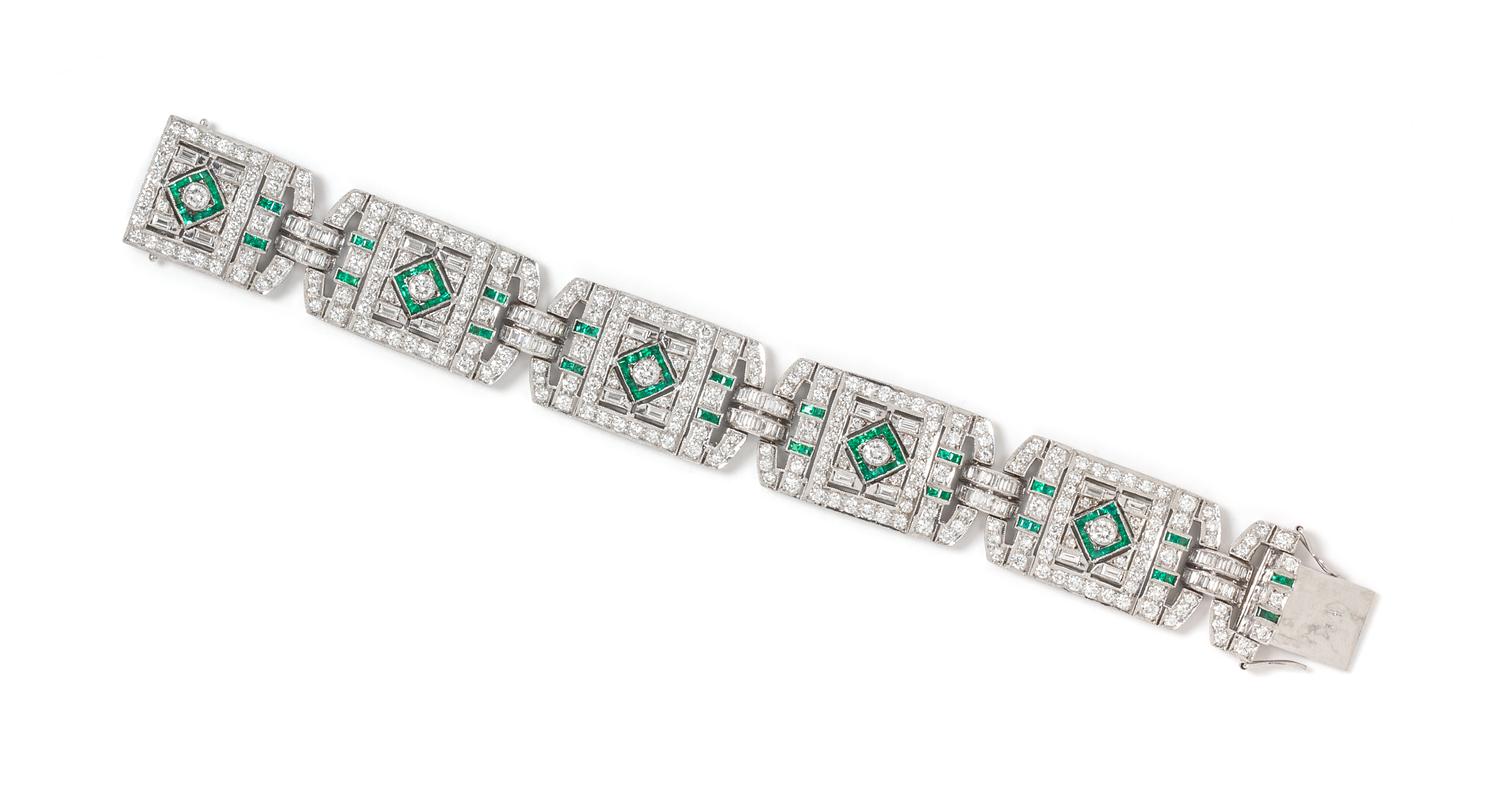DIAMOND AND EMERALD BRACELET