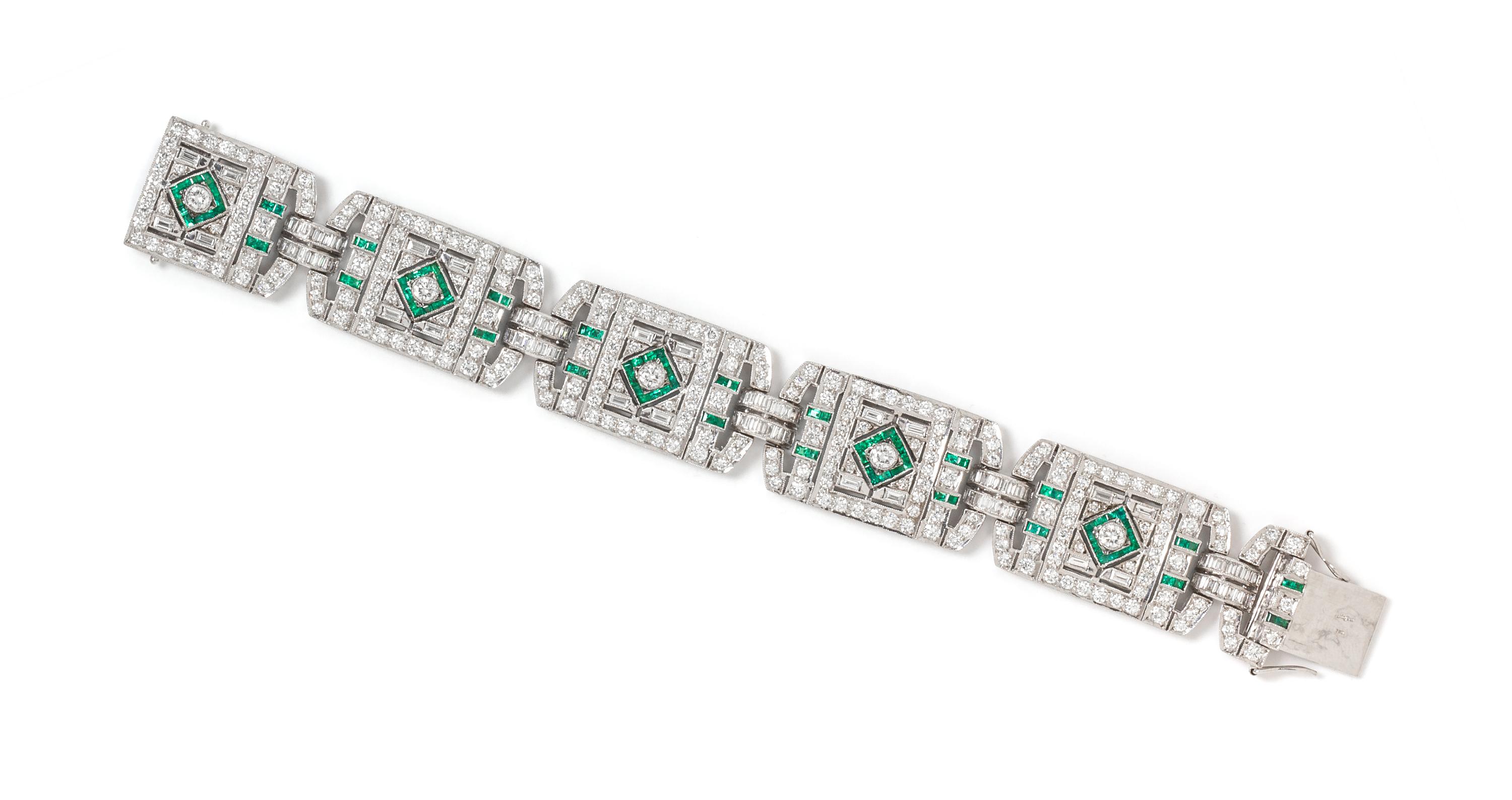 DIAMOND AND EMERALD BRACELET