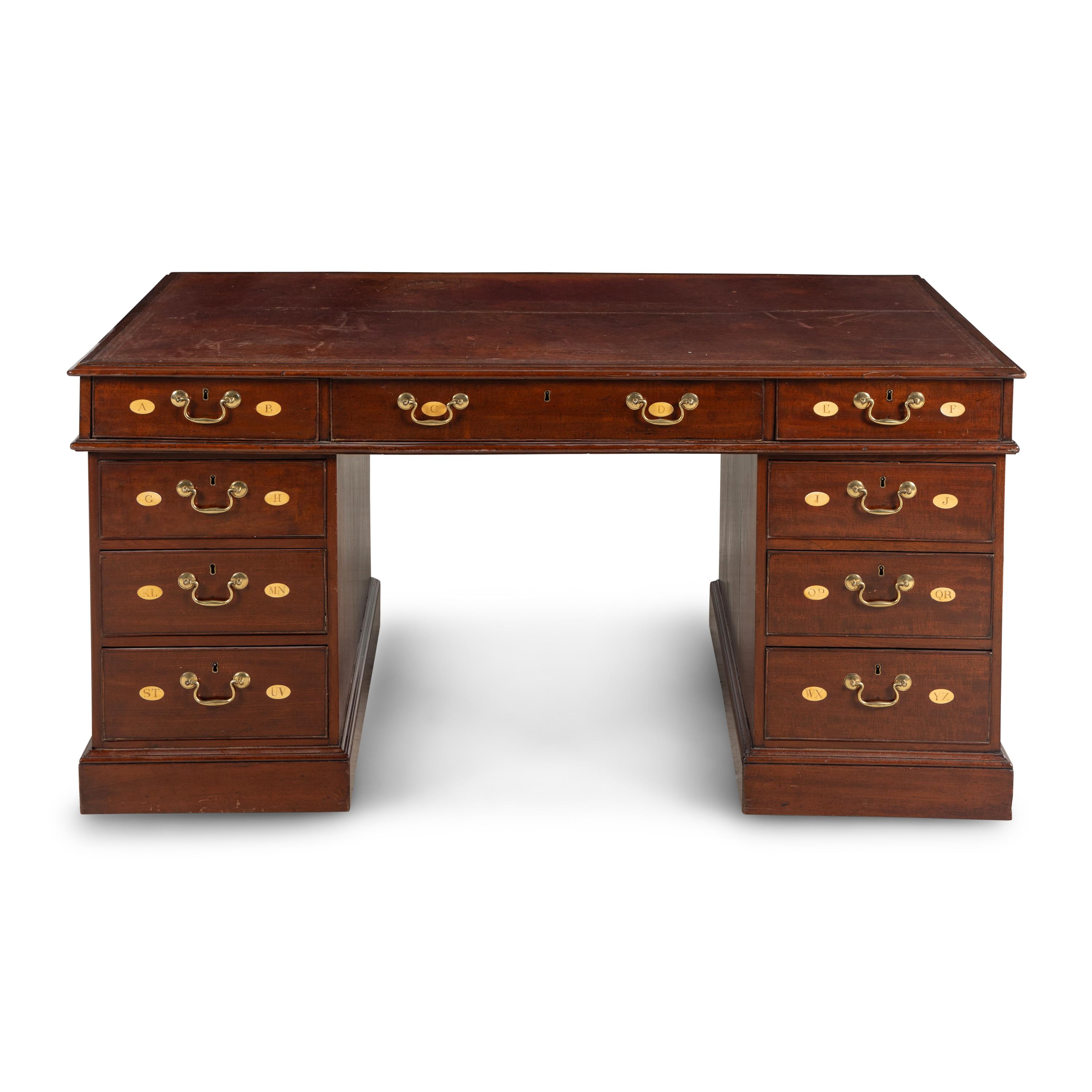 A George III Mahogany Partner's Desk