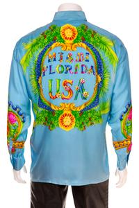 A Gianni Versace Silk Print Shirt, Size 50.