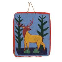 Plateau Beaded Bag, with Stag