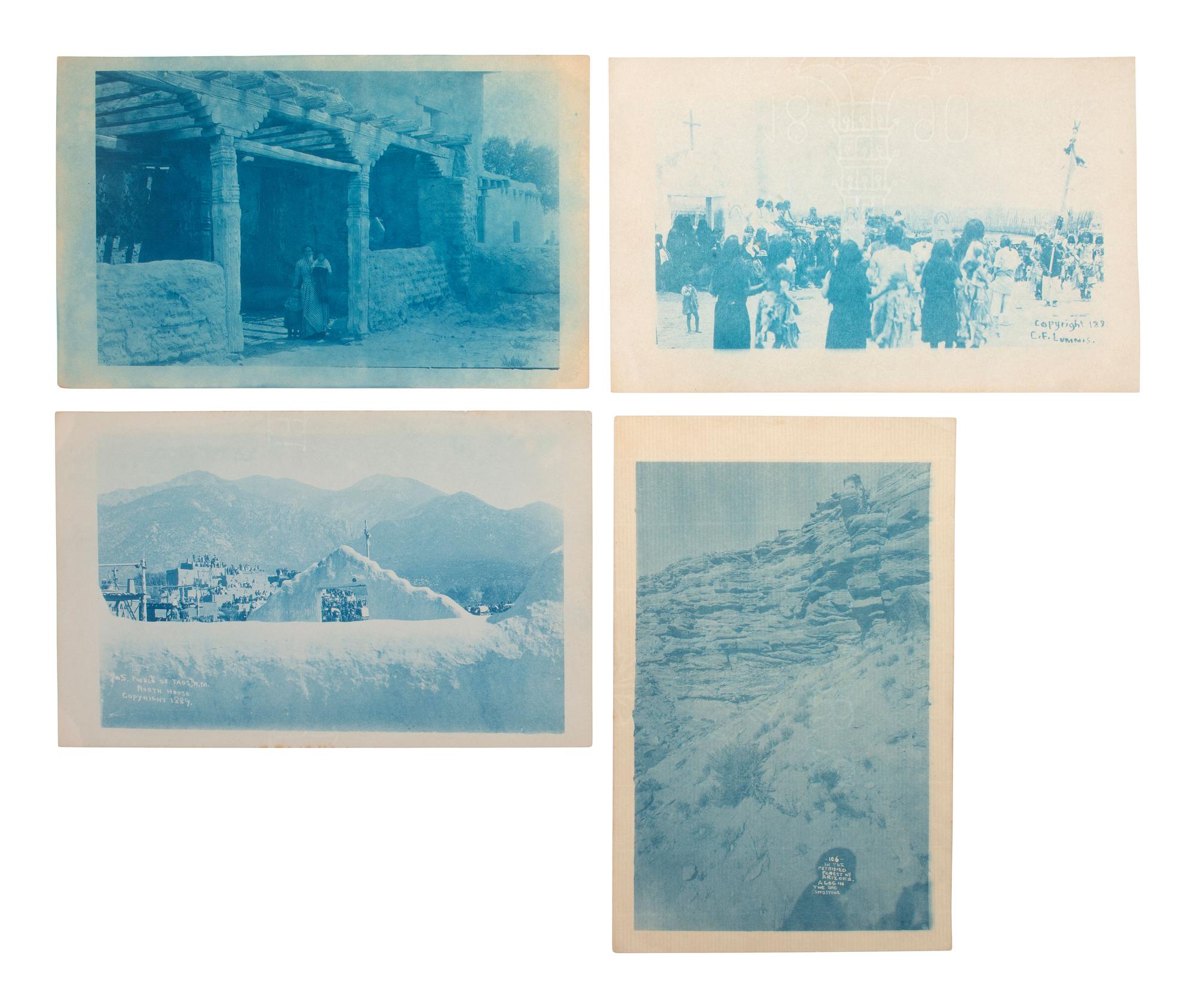 [NATIVE AMERICANS - WESTERN AMERICANA]. LUMMIS, C.F. 24 cyanotypes of native subjects and miners.