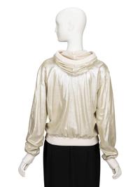 Chanel, Glittery Leather Zip-Up Jacket