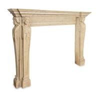 An Italian Renaissance Style Simulated Marble Fireplace Surround