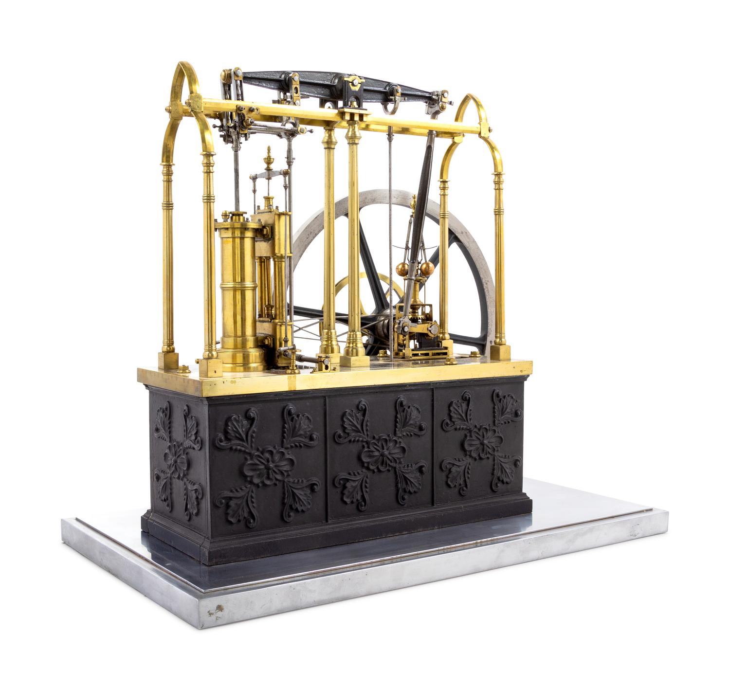 A Brass and Silvered Metal Chadburns Condensing Steam Engine
