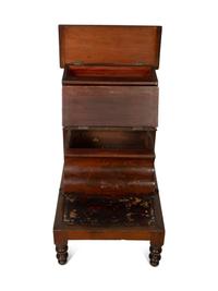 A Set of English Mahogany Library Steps
