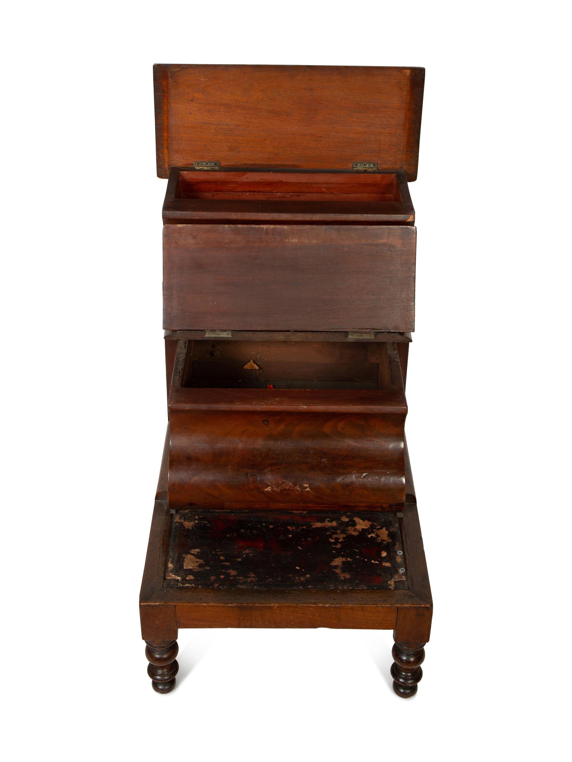 A Set of English Mahogany Library Steps