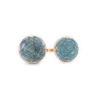 AQUAMARINE AND DIAMOND RING