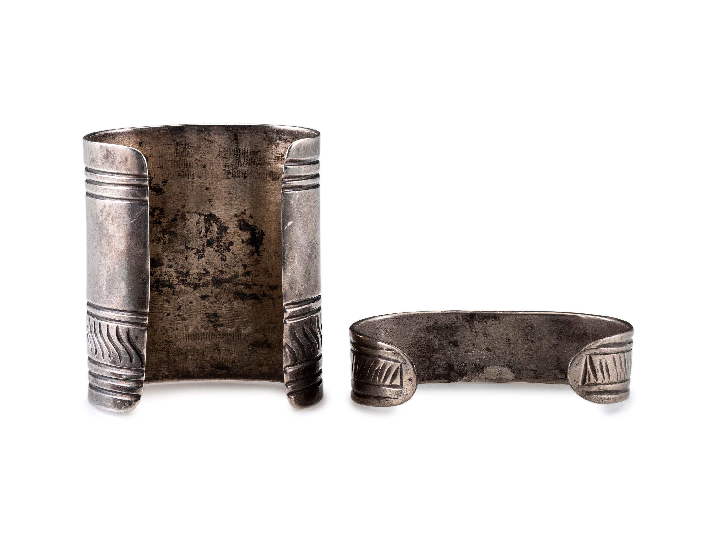 Navajo Silver and Turquoise Cuff Bracelets